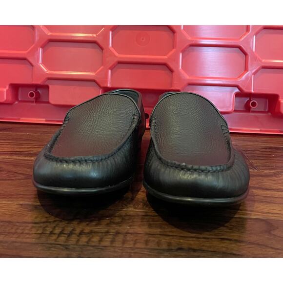 $825 NIB Bally Black Pebbled Leather Driver Loafers Moccasins Slip On 8(41)D main image 8